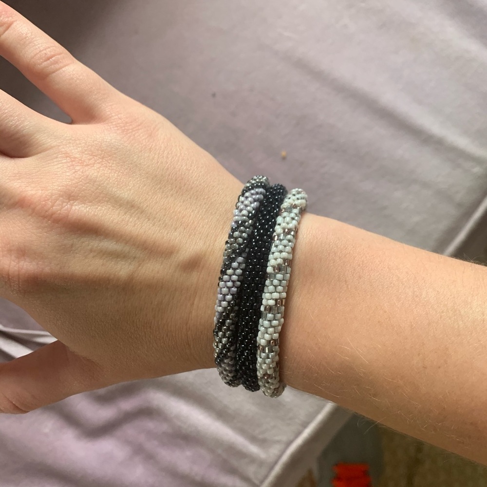 Hand beaded bracelets - set of 3